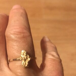 Womens new 10k solid gold nugget ring